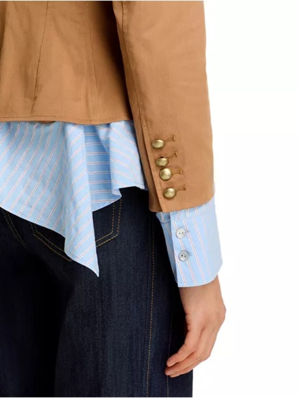 Cinq A Sept Shilo Jacket in Brown Sandstone/Light Bluebell - Picture 3 of 7